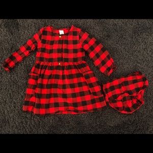 Plaid dress with diaper cover